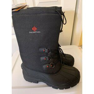 New DREAM PAIRS Men's Sz 10 Denver-3/Black Insulated Waterproof‎ Snow Boots 200g